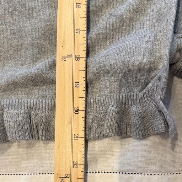 LOFT Light Gray Ruffle Cardigan - Picture 8 of 8